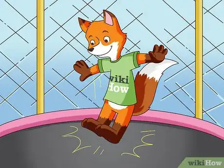 Image titled Do a Knee Flip on a Trampoline Step 01