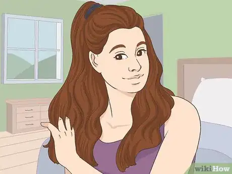 Image titled Wear Wavy Hair Up Step 1
