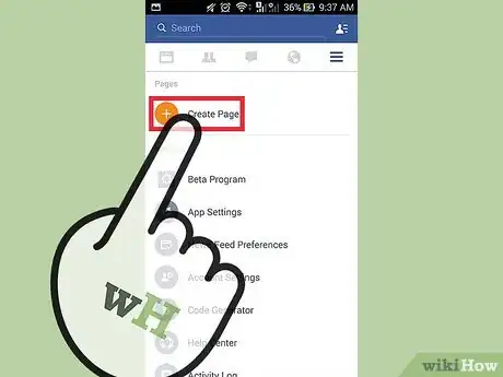 Image titled Create a Facebook Page on Android Step 3