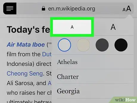 Image titled Change Text Size for Reader Mode on an iPhone Step 6