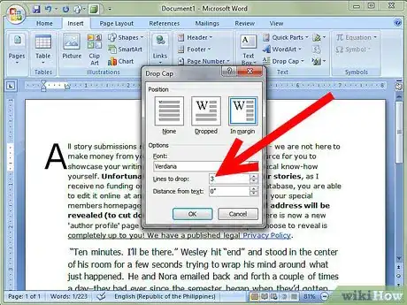 Image titled Create a Drop Cap in a Word Document Step 5