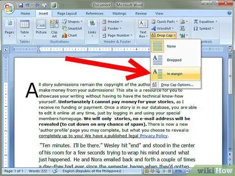 Image titled Create a Drop Cap in a Word Document Step 3