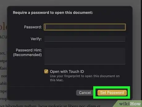 Image titled Password Protect a Document on Mac Step 12