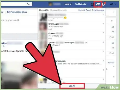 Image titled Hide a Facebook Message Step 1