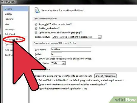 Image titled Add the Developer Tab to the Ribbon in Word Step 3