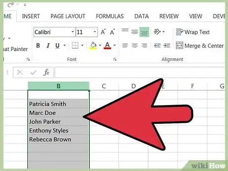 Image titled Separate First Names and Last Names Into Separate Fields in a Microsoft Excel List Step 2