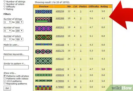 Image titled Choose a Pattern on Friendship–Bracelets.net Step 6