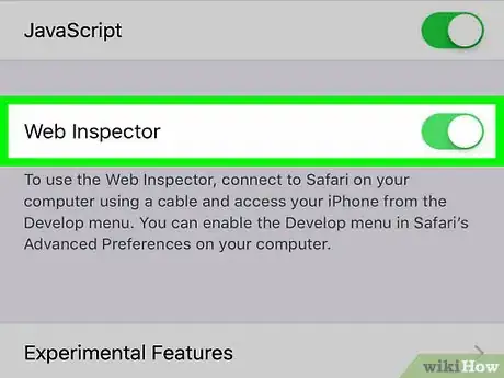 Image titled Use Web Inspector on an iPhone Step 4
