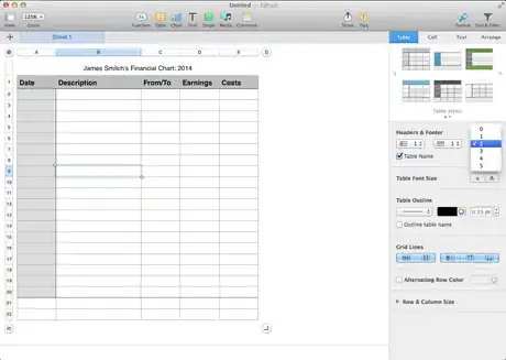 Image titled Make a Finance Chart in NumbersAddFooters.png