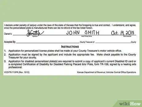 Image titled Get a Personalized License Plate in Kansas Step 6