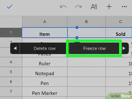 Image titled Freeze a Row on Google Sheets on iPhone or iPad Step 6