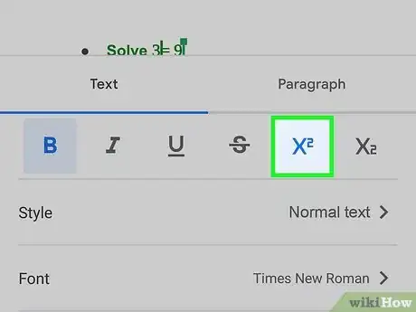 Image titled Put an Exponent in Google Docs Step 6