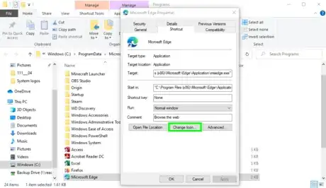 Image titled Change Microsoft Edge Shortcut Icon.png