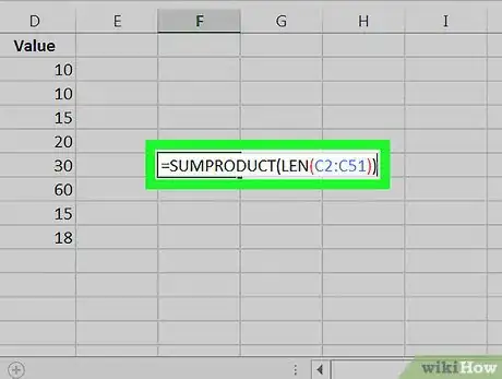 Image titled Count Characters in Excel on PC or Mac Step 7