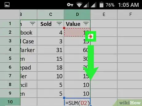 Image titled Total a Column on Google Sheets on Android Step 8