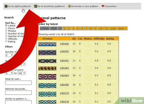 Image titled Choose a Pattern on Friendship–Bracelets.net Step 3