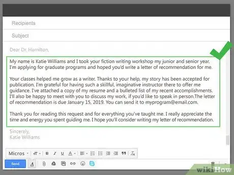 Image titled Ask Your Professor for a Letter of Recommendation Via Email Step 15