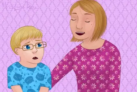 Image titled Woman Reassures Uncertain Little Boy.png
