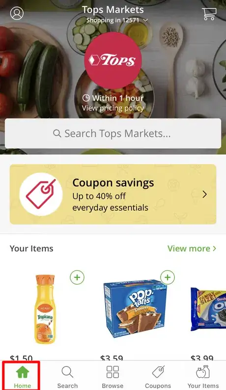 Image titled Use Instacart on an iPhone or iPad Step 2.png