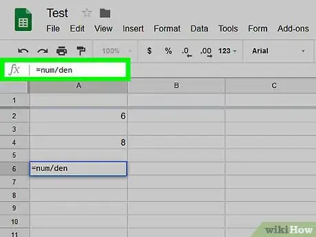 Image titled Divide on Google Sheets on PC or Mac Step 8