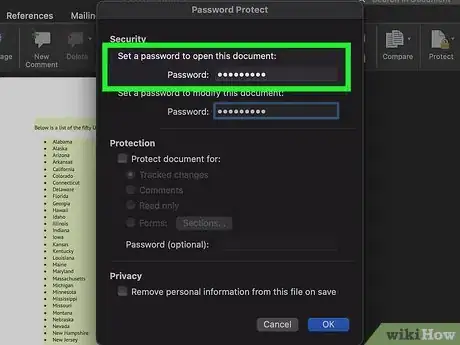 Image titled Password Protect a Document on Mac Step 4