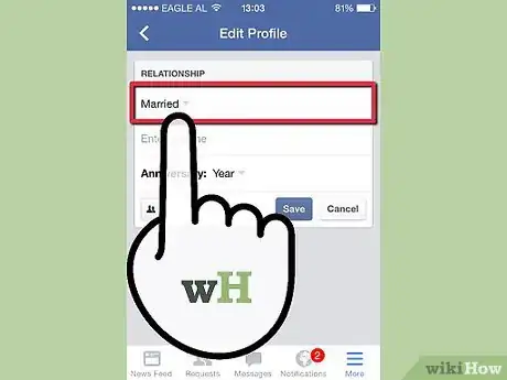 Image titled Change Your Relationship Status on Facebook Mobile Step 5