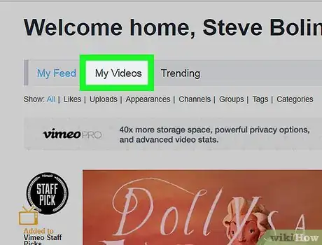 Image titled Delete a Video on Vimeo on PC or Mac Step 2