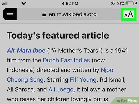 Image titled Change Text Size for Reader Mode on an iPhone Step 4