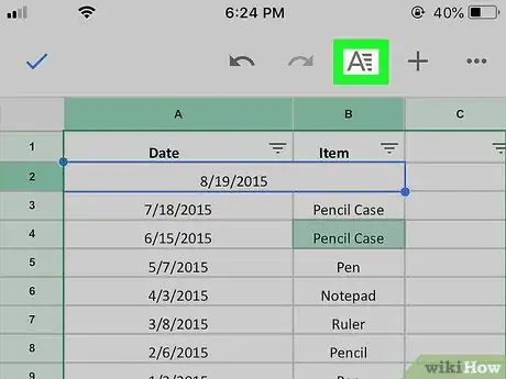 Image titled Split a Cell on Google Sheets on iPhone or iPad Step 4