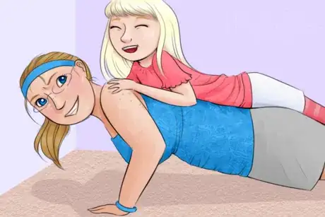 Image titled Girl Doing Push Ups with Little Sister.png