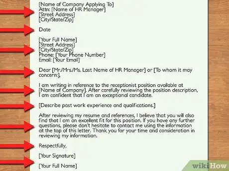 Image titled Write a Cover Letter for a Receptionist Job Step 4