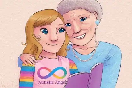 Image titled Autistic Girl and Grandma Read.png