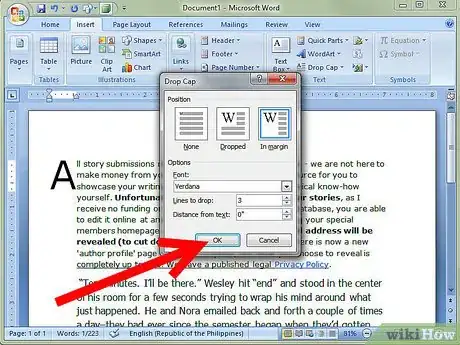 Image titled Create a Drop Cap in a Word Document Step 6