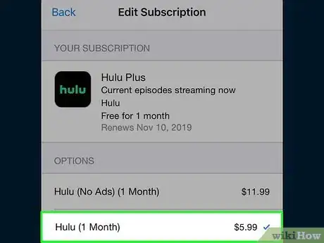 Image titled Change Plan on Hulu on iPhone or iPad Step 6