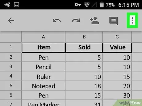 Image titled Save a .Xlsx Document on Google Sheets on Android Step 3