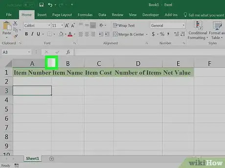 Image titled Create an Inventory List in Excel Step 12