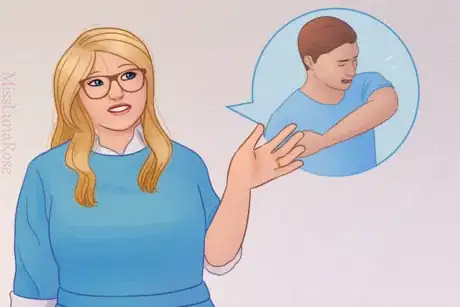 Image titled Preppy Young Woman Talks About Coughing Man.png