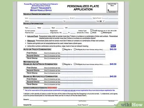 Image titled Get a Personalized License Plate in Kansas Step 2