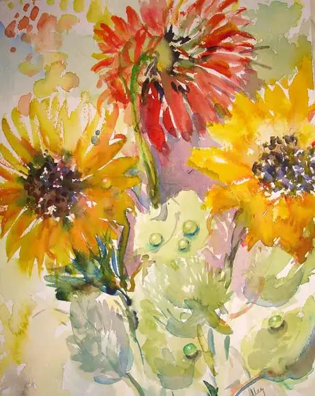 Image titled A trio of sunflowers