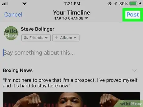 Image titled Share on Facebook Step 14