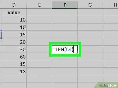 Image titled Count Characters in Excel on PC or Mac Step 3