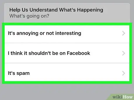 Image titled Report a Post on Facebook Step 5