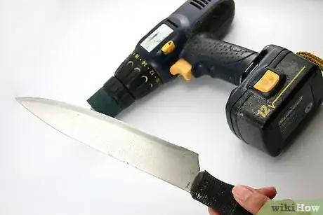Image titled Sharpen a Knife With a Powerdrill and Sandpaper Step 5
