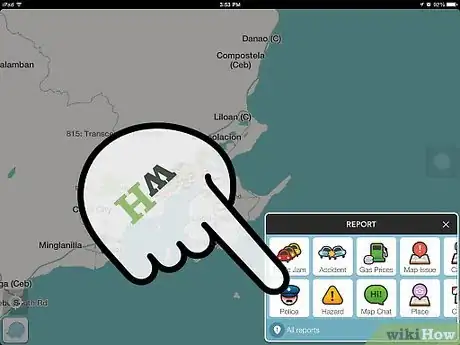 Image titled Report Police Activity in Your Area Using Waze on iPhone Step 4