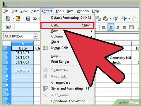 Image titled Create a Check Register with OpenOffice.org Calc Step 16