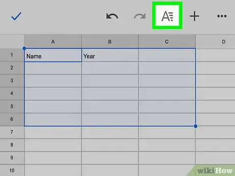 Image titled Make a Table on Google Sheets on iPhone or iPad Step 13