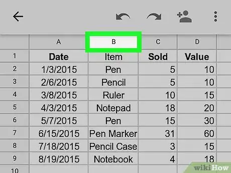 Image titled Highlight Duplicates on Google Sheets on Android Step 3