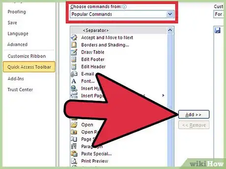 Image titled Add Commands to the Quick Access Toolbar Step 8