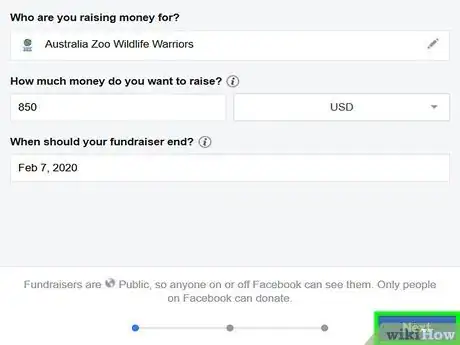 Image titled Start a Fundraiser on Facebook Step 8