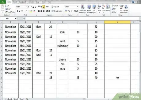 Image titled Build a Budget Spreadsheet (Teenagers) Step 10